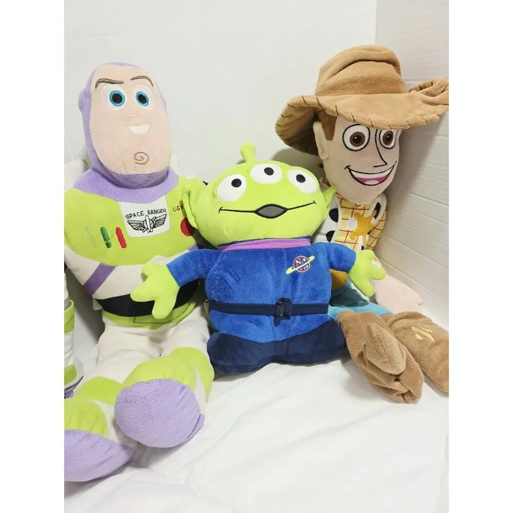 Disney Toy Story Woody 24”Buzz Lightyear 21” Alien 11' Large Stuffed Plush Jumbo